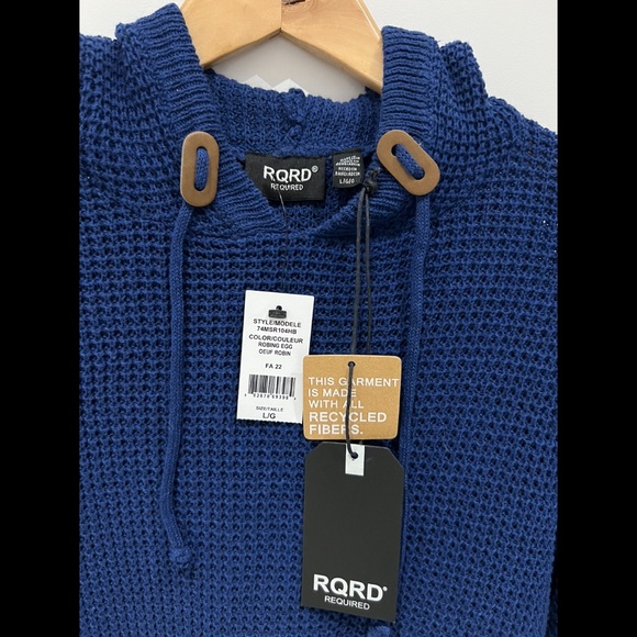 RQRD Mens Knit Sweater. Recycled Cotton Robin Egg Blue - Picture 4 of 8